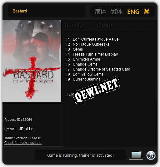 Bastard: Трейнер +9 [v1.2]