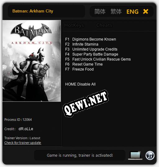 Batman: Arkham City: Читы, Трейнер +7 [dR.oLLe]