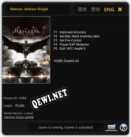 Трейнер для Batman: Arkham Knight [v1.0.7]