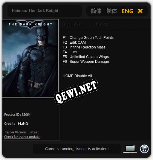 Batman: The Dark Knight: Трейнер +6 [v1.4]