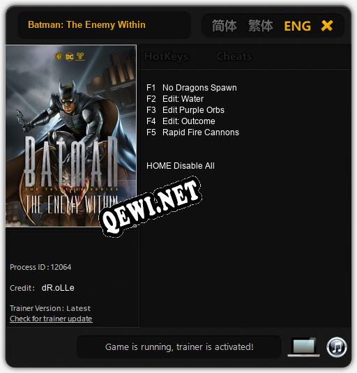Batman: The Enemy Within: Трейнер +5 [v1.8]