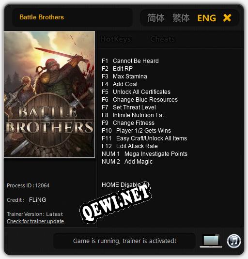 Трейнер для Battle Brothers [v1.0.4]
