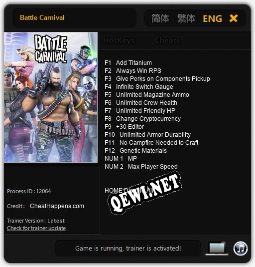 Battle Carnival: Трейнер +14 [v1.8]
