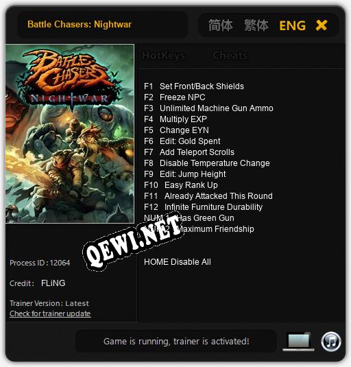 Battle Chasers: Nightwar: Читы, Трейнер +14 [FLiNG]