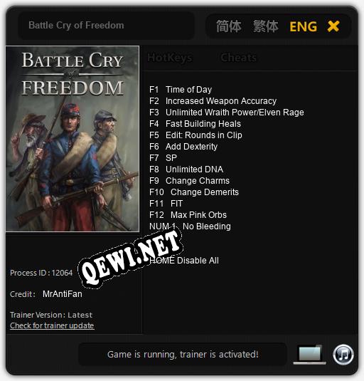 Battle Cry of Freedom: Читы, Трейнер +13 [MrAntiFan]