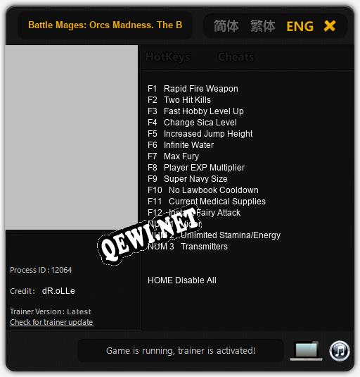 Трейнер для Battle Mages: Orcs Madness. The Beginning [v1.0.9]