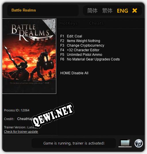 Battle Realms: Читы, Трейнер +6 [CheatHappens.com]