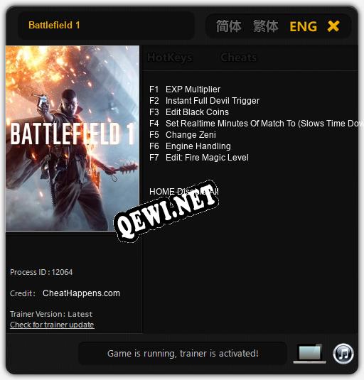 Battlefield 1: Трейнер +7 [v1.4]