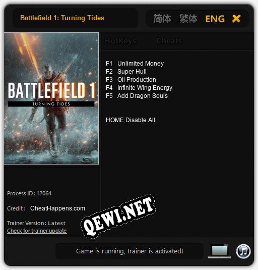 Трейнер для Battlefield 1: Turning Tides [v1.0.7]