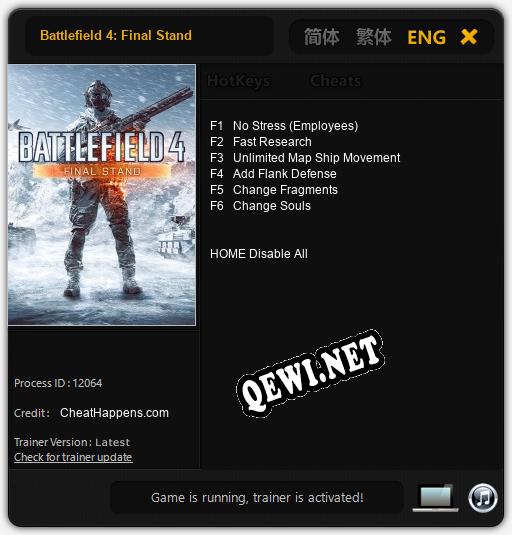 Трейнер для Battlefield 4: Final Stand [v1.0.8]