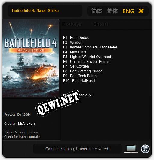 Трейнер для Battlefield 4: Naval Strike [v1.0.3]