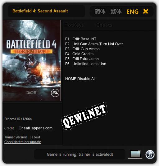 Трейнер для Battlefield 4: Second Assault [v1.0.8]