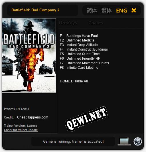 Battlefield: Bad Company 2: Читы, Трейнер +8 [CheatHappens.com]