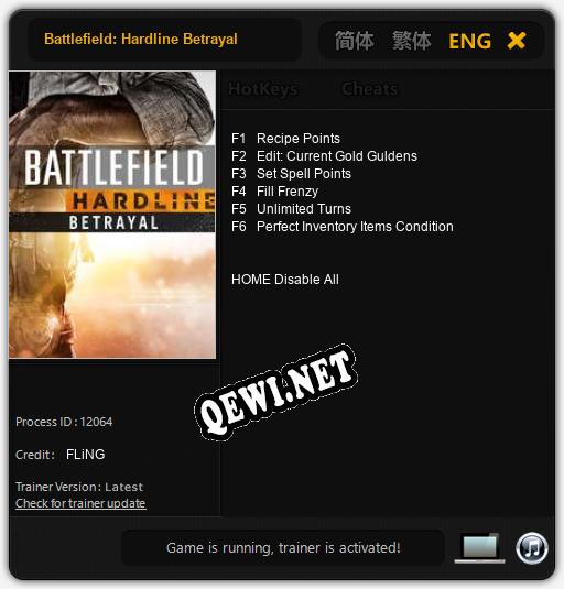 Battlefield: Hardline Betrayal: Читы, Трейнер +6 [FLiNG]