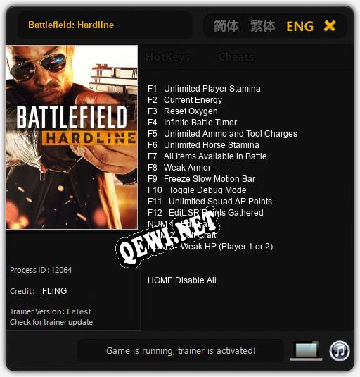 Battlefield: Hardline: Читы, Трейнер +15 [FLiNG]