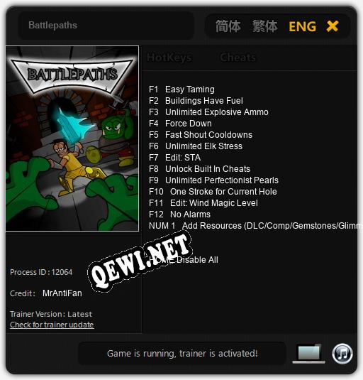 Battlepaths: Трейнер +13 [v1.4]