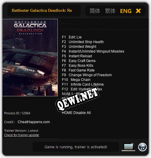 Трейнер для Battlestar Galactica Deadlock: Resurrection [v1.0.7]