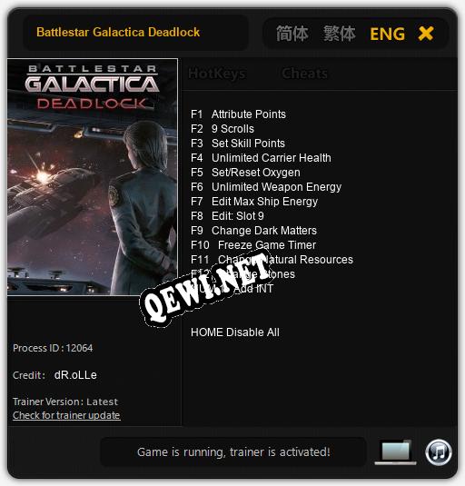 Трейнер для Battlestar Galactica Deadlock [v1.0.6]