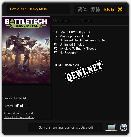 BattleTech: Heavy Metal: Трейнер +6 [v1.3]