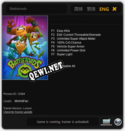 Battletoads: Читы, Трейнер +7 [MrAntiFan]