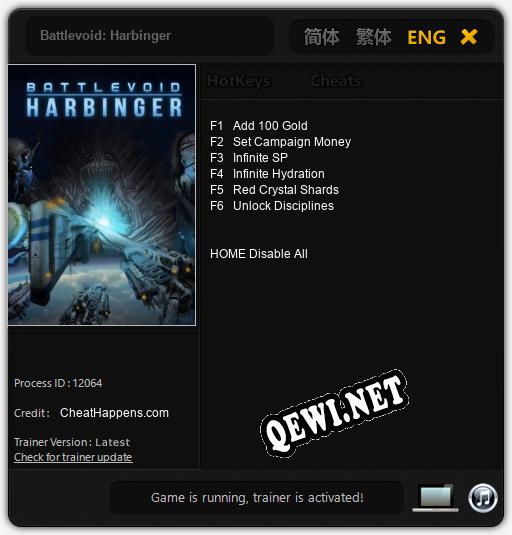 Battlevoid: Harbinger: ТРЕЙНЕР И ЧИТЫ (V1.0.38)