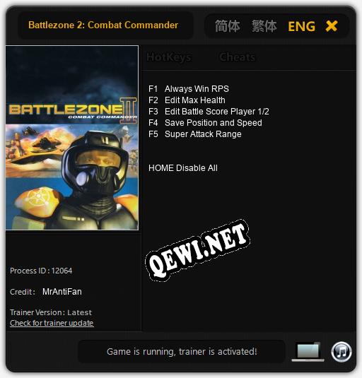 Battlezone 2: Combat Commander: Читы, Трейнер +5 [MrAntiFan]