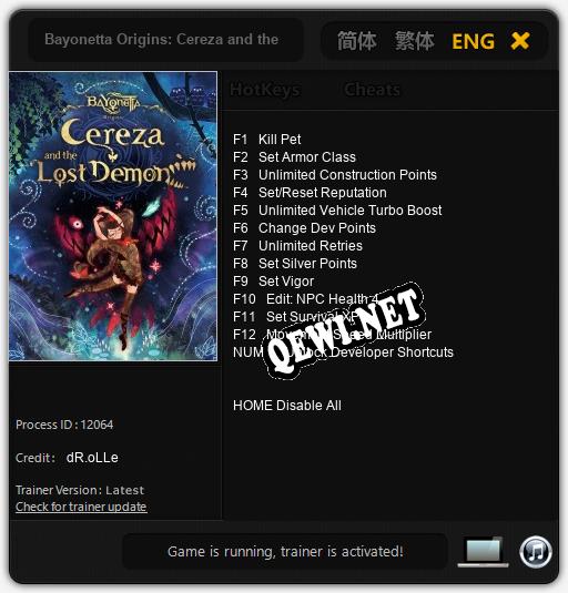 Bayonetta Origins: Cereza and the Lost Demon: Трейнер +13 [v1.5]