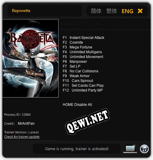 Bayonetta: Читы, Трейнер +12 [MrAntiFan]