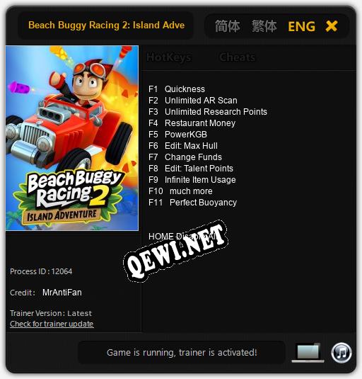 Beach Buggy Racing 2: Island Adventure: Трейнер +11 [v1.9]