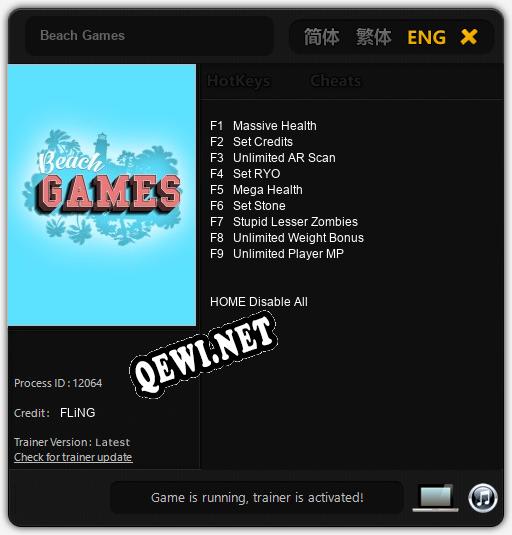 Трейнер для Beach Games [v1.0.9]