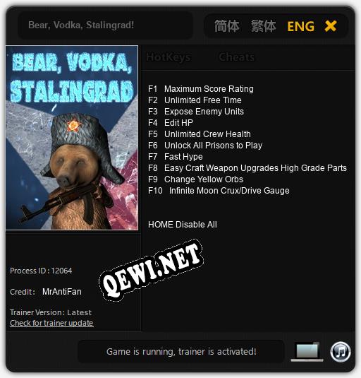 Bear, Vodka, Stalingrad!: ТРЕЙНЕР И ЧИТЫ (V1.0.52)