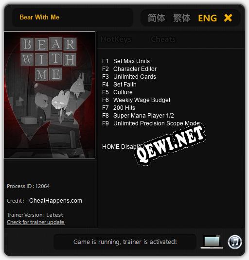 Трейнер для Bear With Me [v1.0.6]