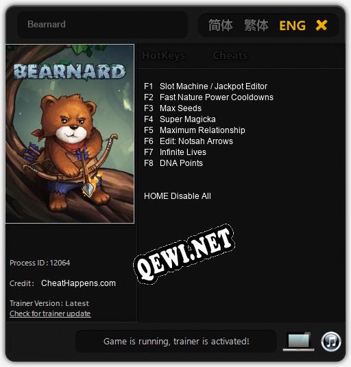 Bearnard: Трейнер +8 [v1.8]