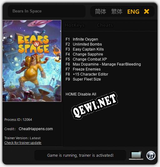 Трейнер для Bears In Space [v1.0.5]
