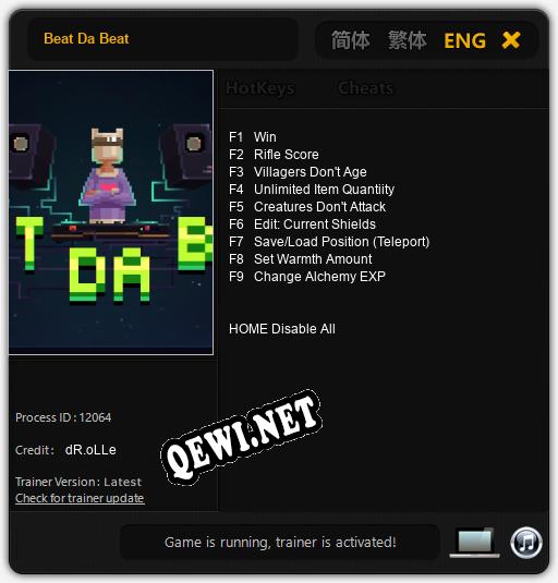 Трейнер для Beat Da Beat [v1.0.2]