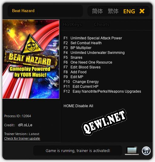 Трейнер для Beat Hazard [v1.0.5]