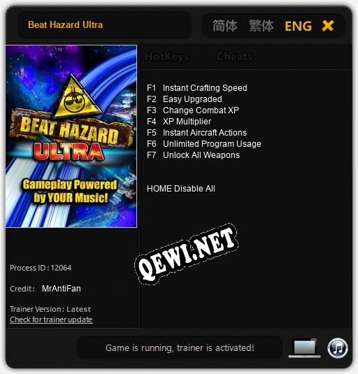 Трейнер для Beat Hazard Ultra [v1.0.1]