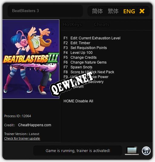 Трейнер для BeatBlasters 3 [v1.0.2]