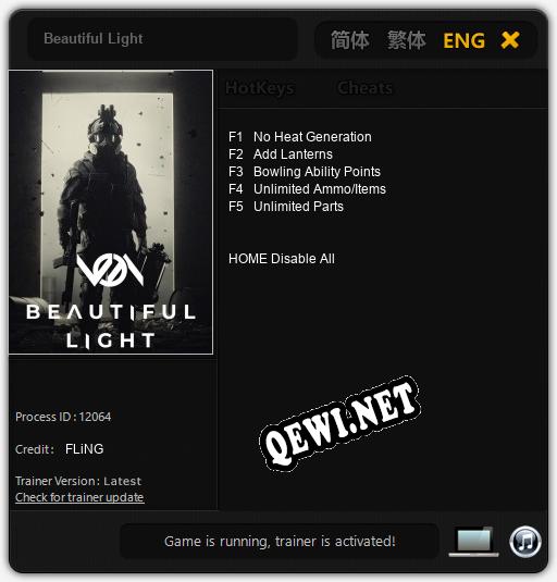 Трейнер для Beautiful Light [v1.0.2]