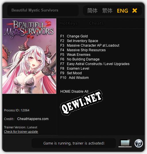 Beautiful Mystic Survivors: ТРЕЙНЕР И ЧИТЫ (V1.0.56)