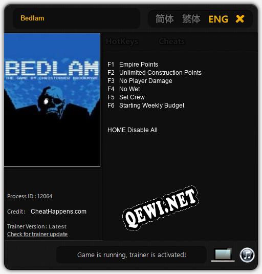 Bedlam: Читы, Трейнер +6 [CheatHappens.com]