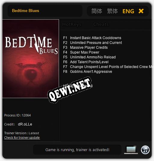 Bedtime Blues: ТРЕЙНЕР И ЧИТЫ (V1.0.3)