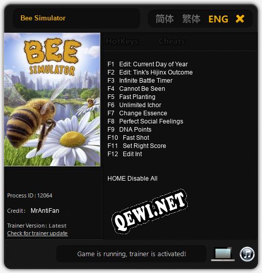 Bee Simulator: Читы, Трейнер +12 [MrAntiFan]