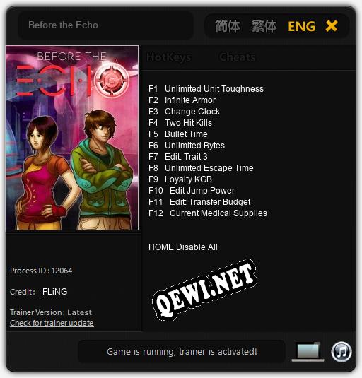 Before the Echo: Читы, Трейнер +12 [FLiNG]