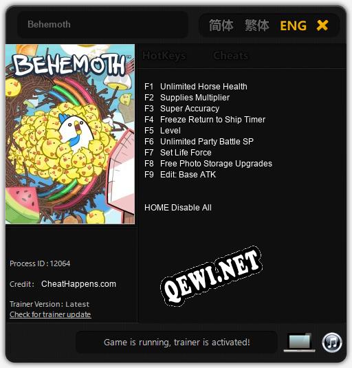 Трейнер для Behemoth [v1.0.4]