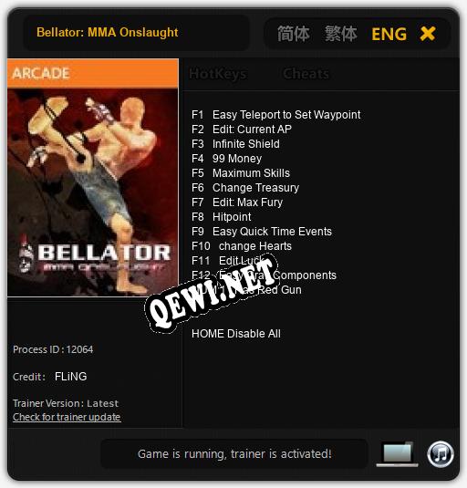 Bellator: MMA Onslaught: ТРЕЙНЕР И ЧИТЫ (V1.0.53)