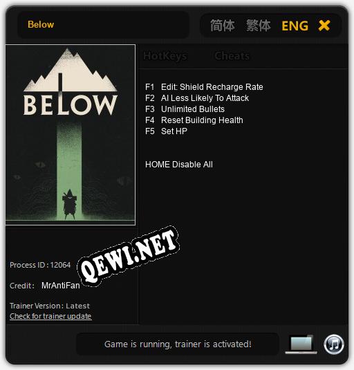 Трейнер для Below [v1.0.8]