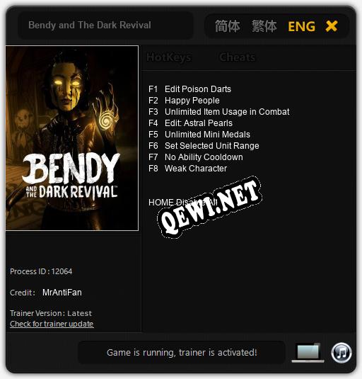 Bendy and The Dark Revival: Трейнер +8 [v1.2]
