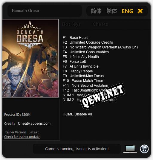 Трейнер для Beneath Oresa [v1.0.2]