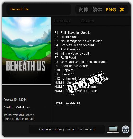 Beneath Us: ТРЕЙНЕР И ЧИТЫ (V1.0.73)
